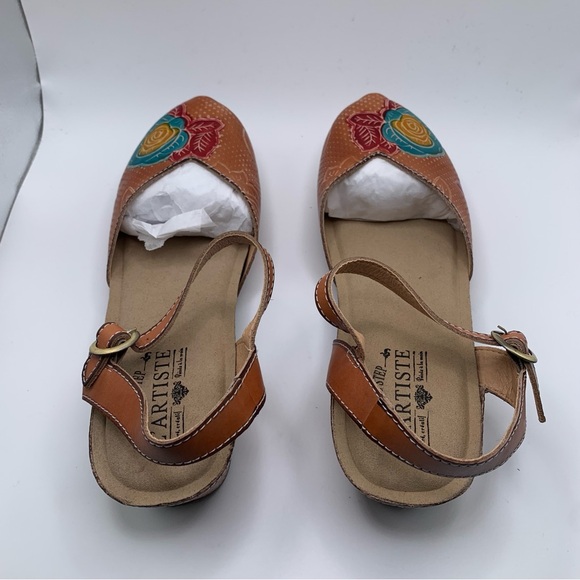 NWB Women's L’Arrtiste Spring Step Lizzie Clogs colorful leather 38US7.5-8 1624 - Picture 8 of 11